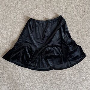 Black Velvet Skater Skirt